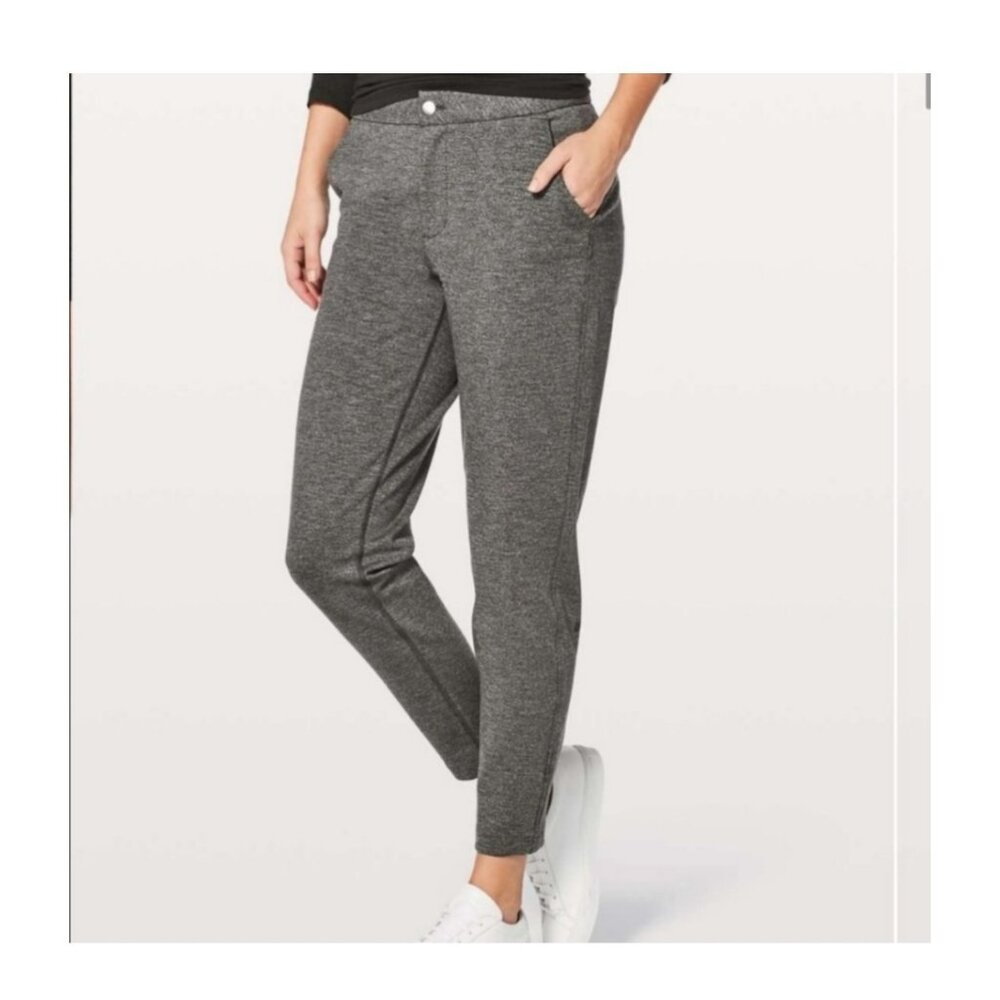 Lululemon City Trek Slim Fit Charcoal Gray Trousers Size 6 Stretchy Fabric